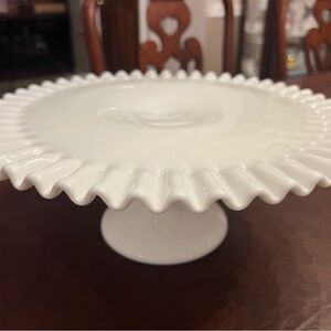 Authentic Fenton Milk Glass Cake Stand